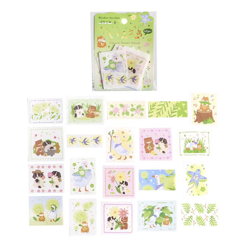 Stickers Vibrant Forest Island Green Jungle