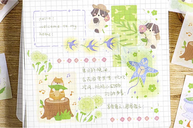 Stickers Vibrant Forest Island Green Jungle