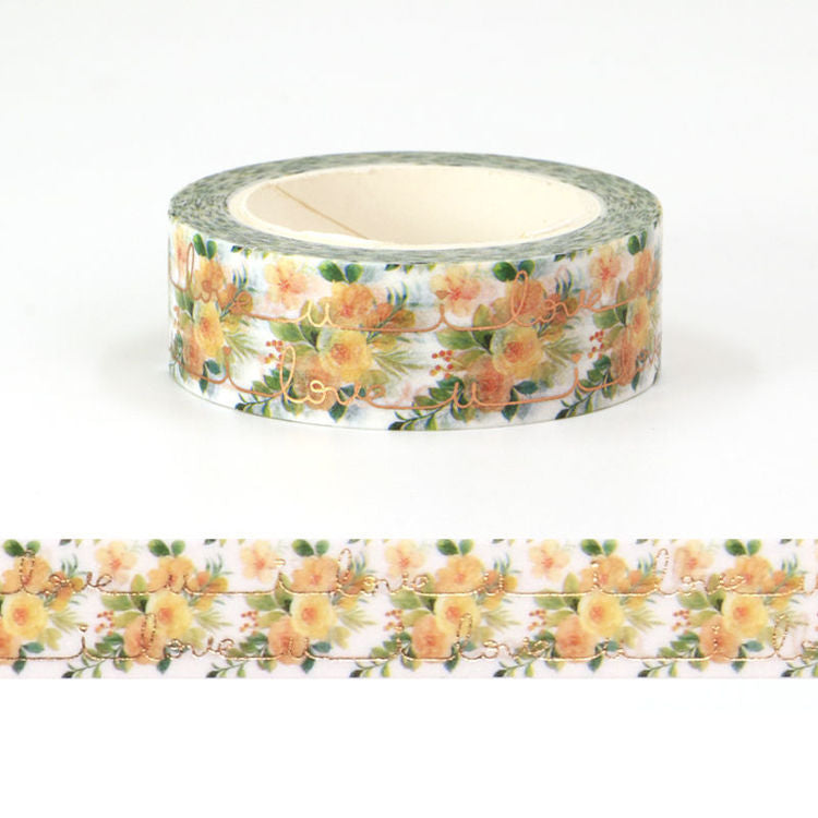 Washi Tape Foil Flower and Love