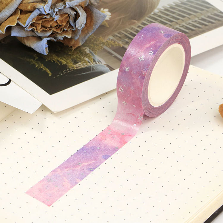 Washi Tape Foil Pink Purple Galaxy Cloud