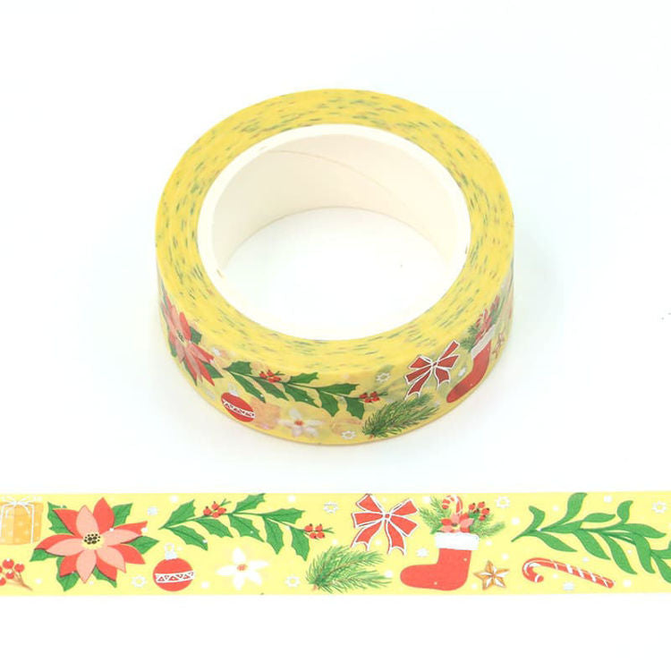 Washi Tape Foil Yellow Christmas