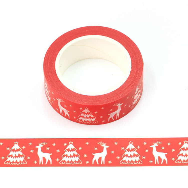 Washi Tape Christmas Tree Reindeer