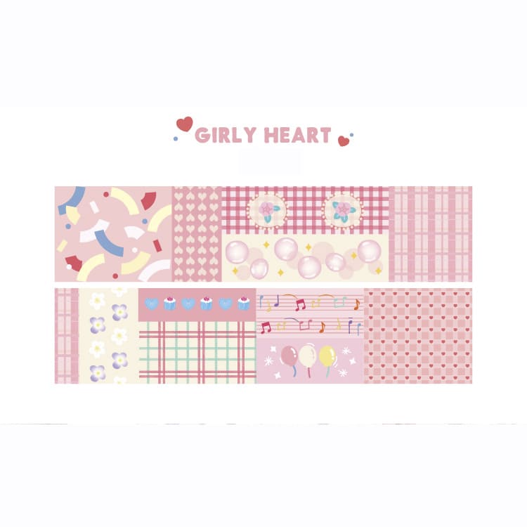 Washi Tape Collage Illusion Girly Heart
