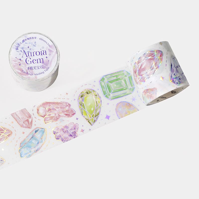 Washi Tape Colorful Scenery Aurora Gem