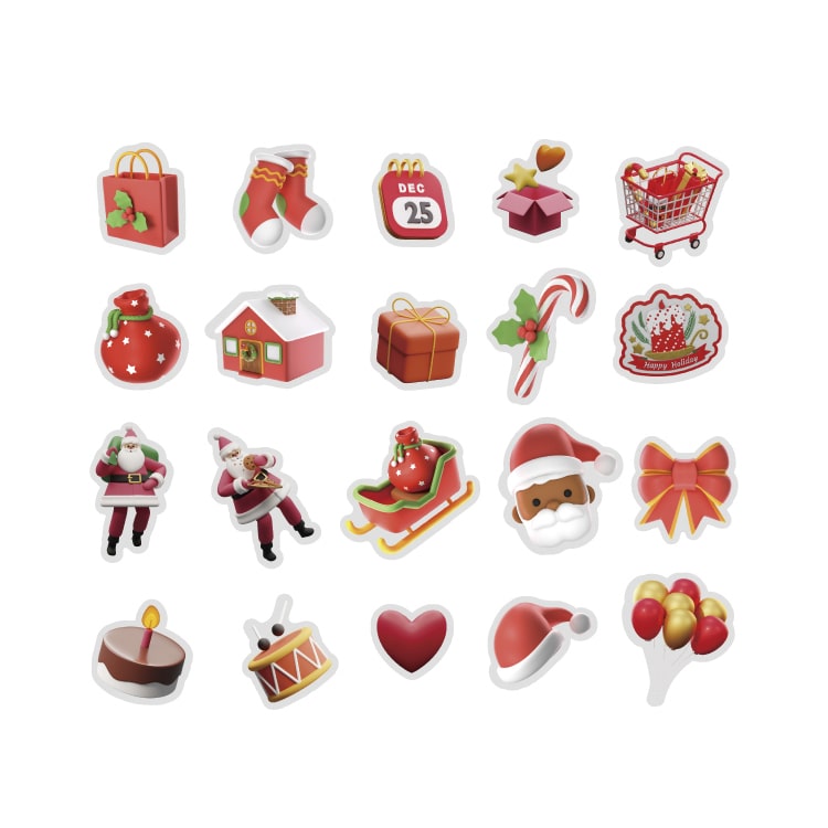 Stickers Christmas 3D Surprise Gift